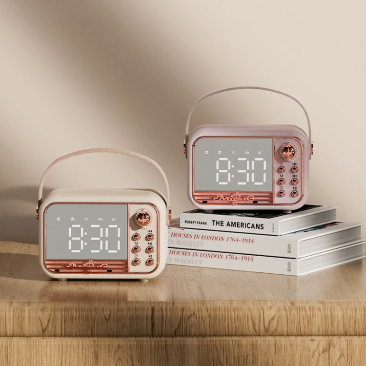 Retro Bluetooth Speaker Alarm Clock with USB-C Charging | Portable Design for Convenient Timekeeping 1