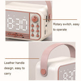 Retro Bluetooth Speaker Alarm Clock with USB-C Charging | Portable Design for Convenient Timekeeping 5