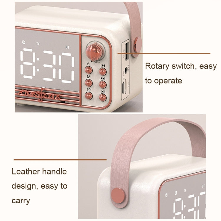 Retro Bluetooth Speaker Alarm Clock with USB-C Charging | Portable Design for Convenient Timekeeping 5