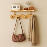 Ripple Collection | Wall Mounted Coat Rack with Shelf & Hooks | Stylish Bamboo Organizer for Entryway 3