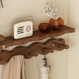 Ripple Collection | Wall Mounted Coat Rack with Shelf & Hooks | Stylish Bamboo Organizer for Entryway 4