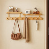 Ripple Collection | Wall Mounted Coat Rack with Shelf & Hooks | Stylish Bamboo Organizer for Entryway 5