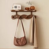 Ripple Collection | Wall Mounted Coat Rack with Shelf & Hooks | Stylish Bamboo Organizer for Entryway 6