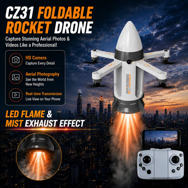 Rocket Adventure | Foldable Drone with HD Camera & Water Mist Effects | Exciting Aerial Exploration for Kids