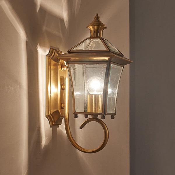 Rynx | Elegant Copper Glass Outdoor Wall Sconce for Patios and Gardens 0