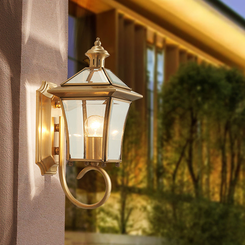 Rynx | Elegant Copper Glass Outdoor Wall Sconce for Patios and Gardens 2