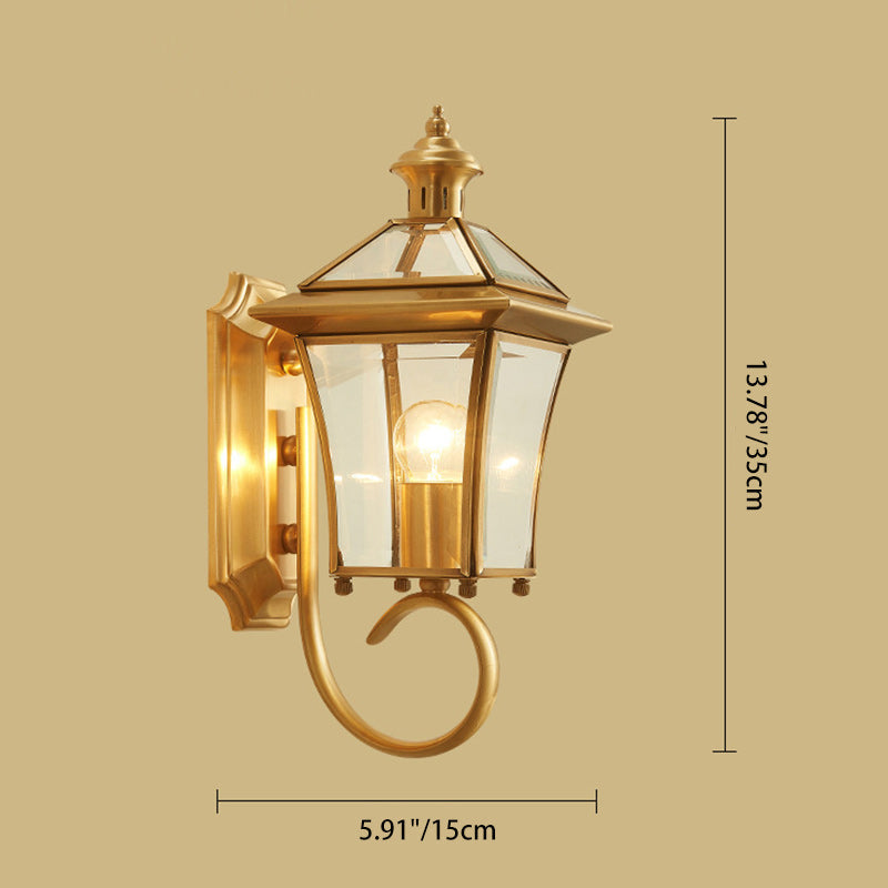 Rynx | Elegant Copper Glass Outdoor Wall Sconce for Patios and Gardens 3