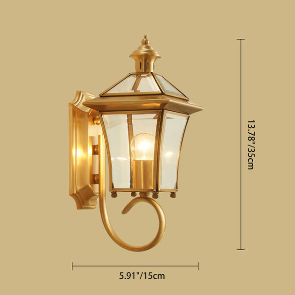Rynx | Elegant Copper Glass Outdoor Wall Sconce for Patios and Gardens 3