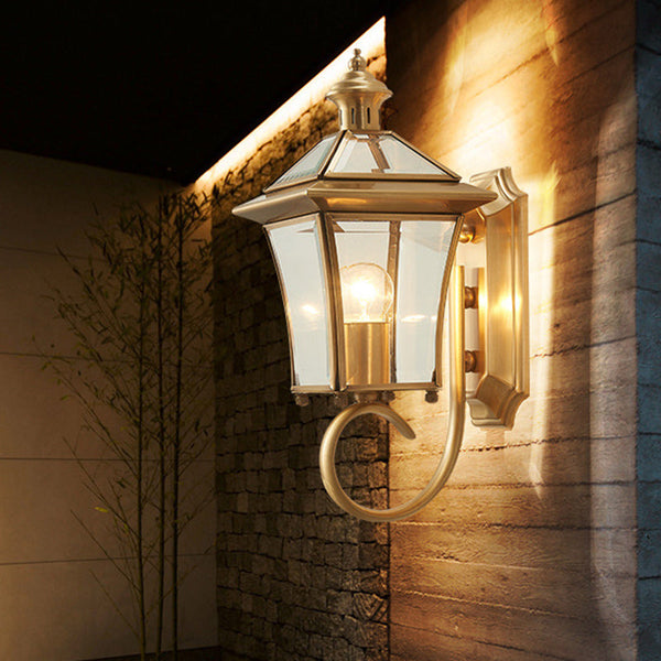 Rynx | Elegant Copper Glass Outdoor Wall Sconce for Patios and Gardens 7