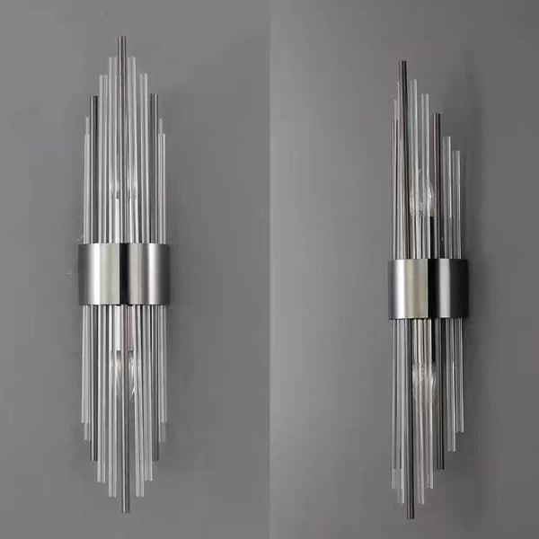 Rynx | Elegant Nordic Stainless Steel Crystal Wall Sconce Light 8