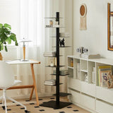 Sculptural Metal Bookshelf | Slim 360° Rotating Design with 9 Tiers | Space-Saving Display for Stylish Organization 2