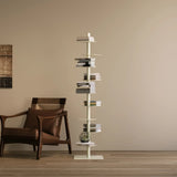 Sculptural Metal Bookshelf | Slim 360° Rotating Design with 9 Tiers | Space-Saving Display for Stylish Organization 4