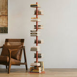 Sculptural Metal Bookshelf | Slim 360° Rotating Design with 9 Tiers | Space-Saving Display for Stylish Organization 5