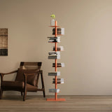 Sculptural Metal Bookshelf | Slim 360° Rotating Design with 9 Tiers | Space-Saving Display for Stylish Organization 6