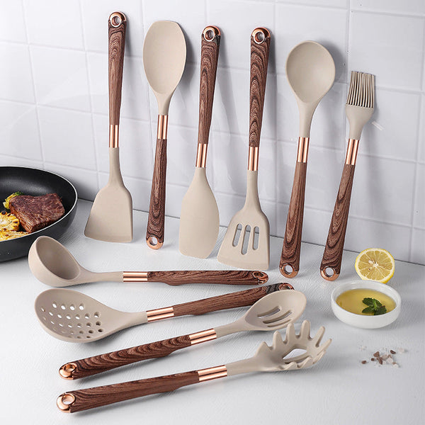 Silicone Kitchen Utensil Set with Heat-Resistant Handles | Essential Cooking Tools for Effortless Meal Prep 0