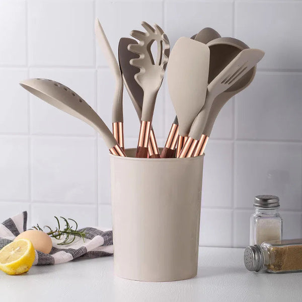 Silicone Kitchen Utensil Set with Heat-Resistant Handles | Essential Cooking Tools for Effortless Meal Prep 3