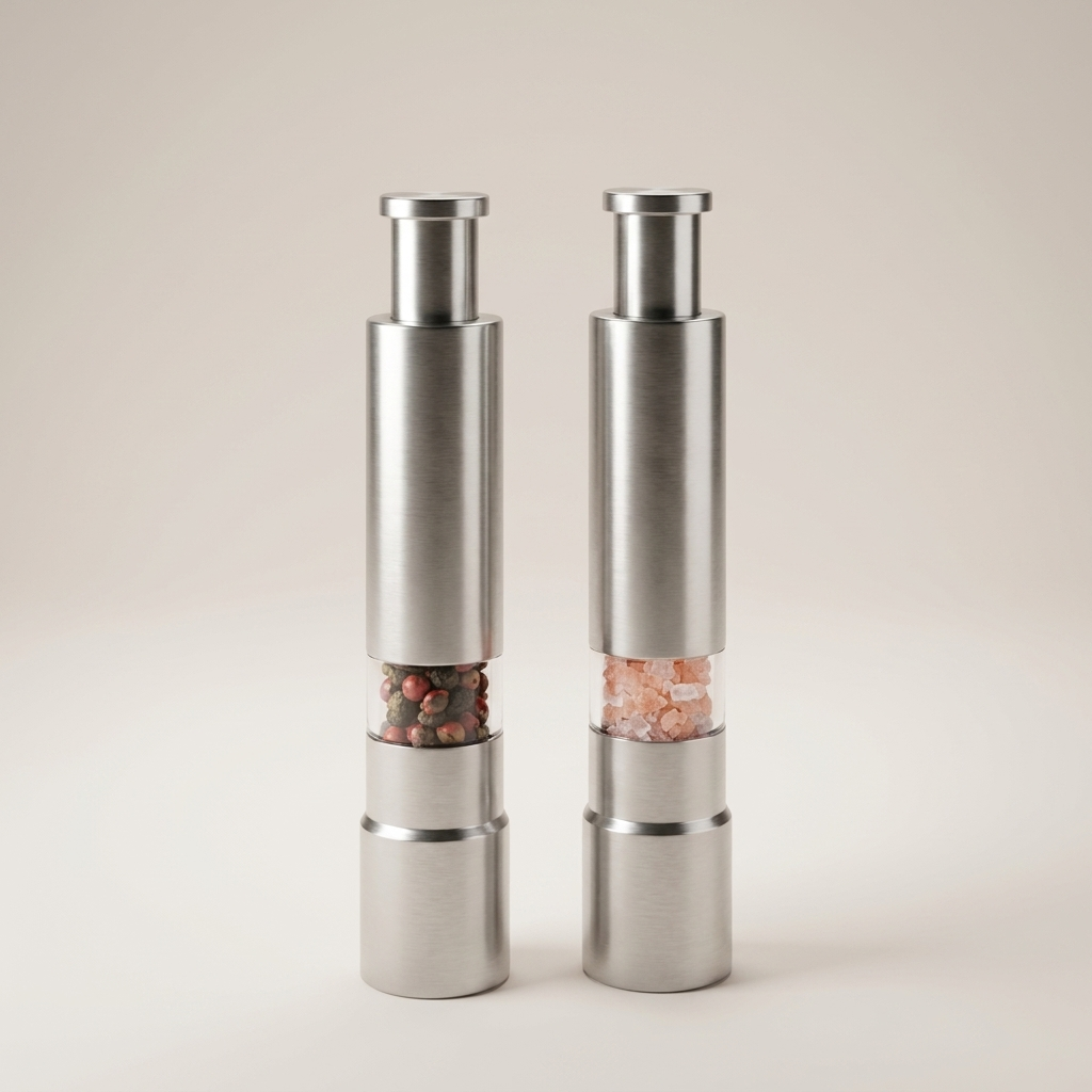 Stainless Steel Spice Grinder with One-Handed Operation