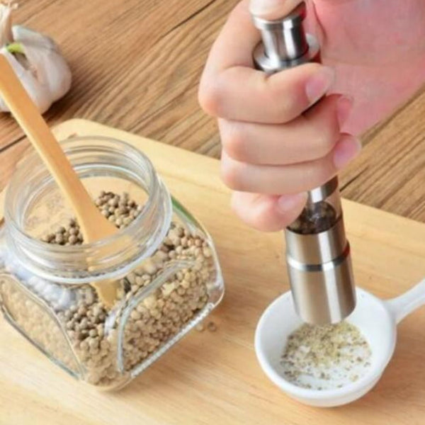 Stainless Steel Spice Grinder with One-Handed Operation | Effortless Salt and Pepper Grinding for Fresh Seasoning 3