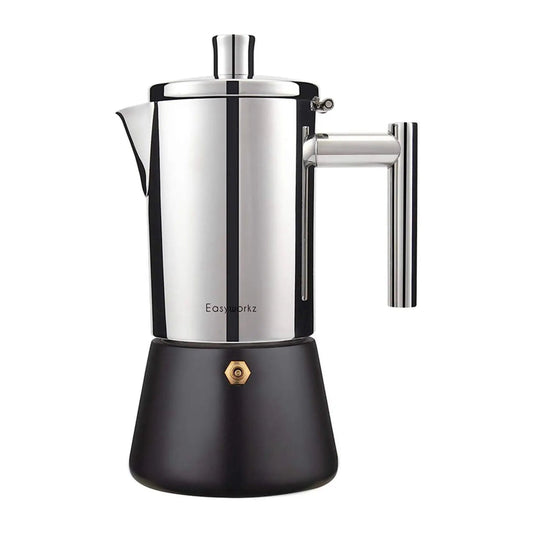 Stylish Stainless Steel Espresso Maker with Induction Base | Durable Moka Pot for Authentic Italian Coffee 0