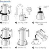 Stylish Stainless Steel Espresso Maker with Induction Base | Durable Moka Pot for Authentic Italian Coffee 1