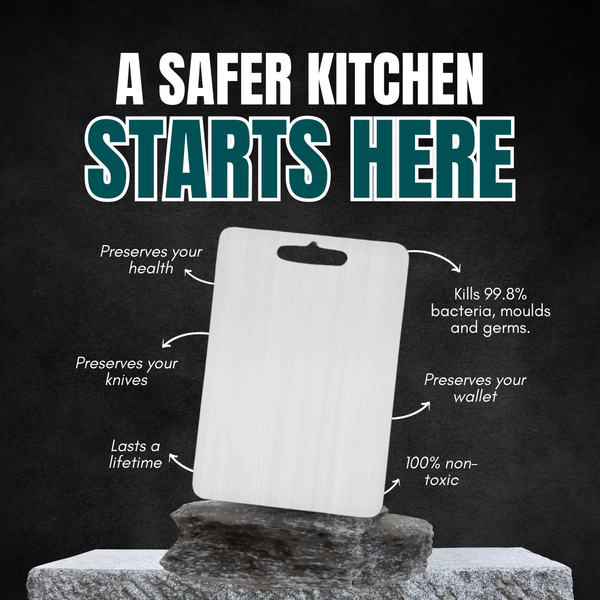 TitanCut | Titanium Cutting Board with Antibacterial Surface | Durable & Odorless for Safe Food Preparation 1