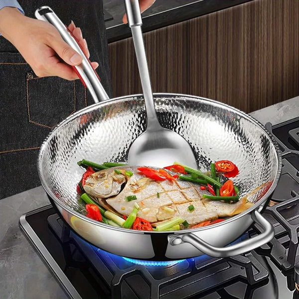 Titanium Cookware | Round Bottom Wok Pan with Non-Stick Surface | Induction Compatible for Effortless Stir-Frying 1