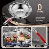 Titanium Cookware | Round Bottom Wok Pan with Non-Stick Surface | Induction Compatible for Effortless Stir-Frying 3