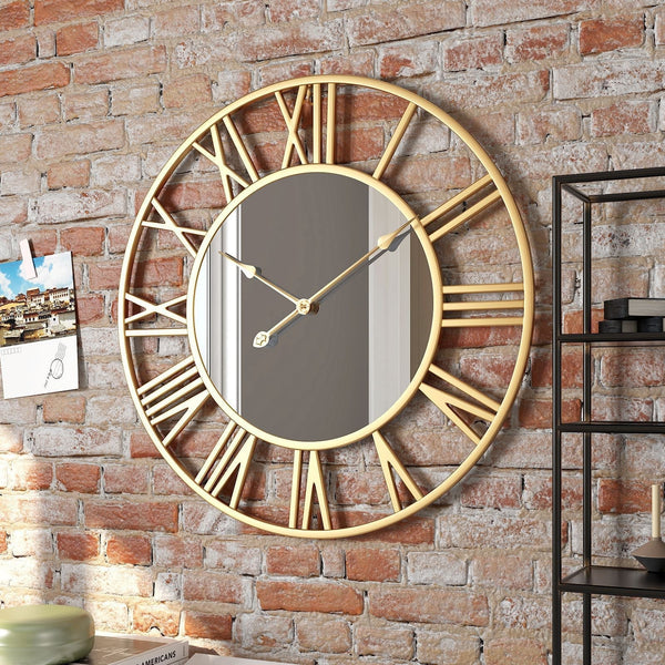 Vintage Metal Wall Clock | Large 39cm Design with Reflective Elements | Timeless Wall Clock Decor for Home Aesthetics 0