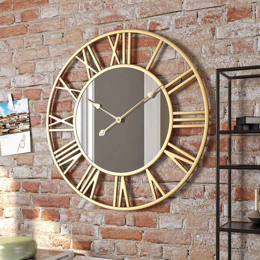 Vintage Metal Wall Clock | Large 39cm Design with Reflective Elements | Timeless Wall Clock Decor for Home Aesthetics 0