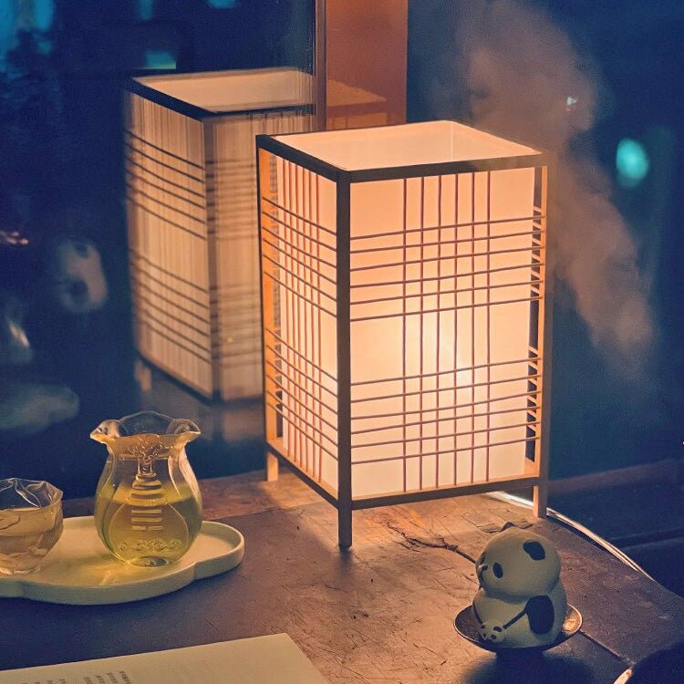 ZenithGlow | Tranquil Wooden Japanese Bedside Table Lamp 1